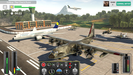 Take off Airplane Pilot Race F 76 APK + Mod (Unlimited money) untuk android