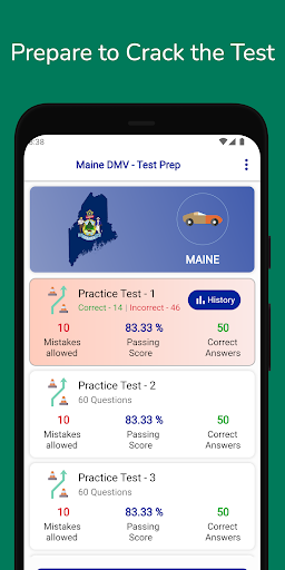 Maine BMV Permit Practice Screen 3