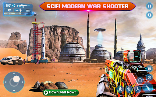 下载 Sci-Fi Cover Fire 3D Offline Shooting Games v1.0 Mod (已解锁 all levels + Weapons) v 1.0