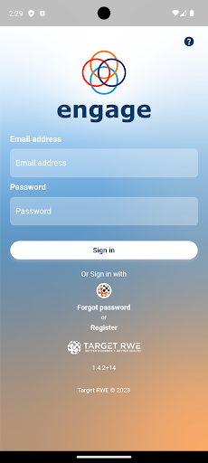 Android application Engage screenshort