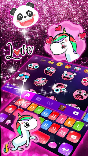 Colorful Glitter Keyboard Them Screen 3
