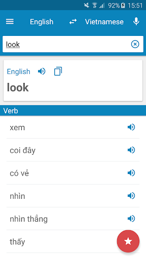 Android application Vietnamese-English Dictionary screenshort