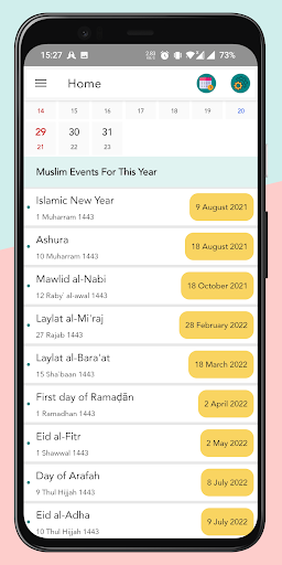 Hijri calendar 1443 Islamic Calendar