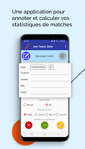 Android application Axe Tennis Stats screenshort