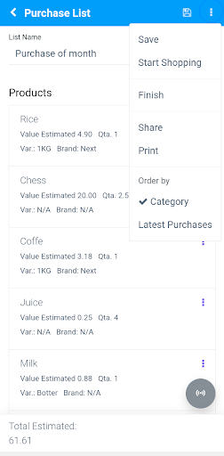 Shopping list Screenshot