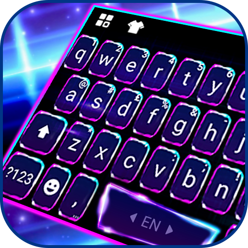 Blue 3D Tech Keyboard Backgrou  Icon