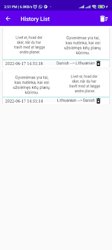 Danish Lithuanian Translator Screen 2