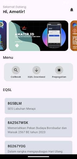 Android application Amatir ID screenshort