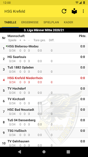 Android application HSG Krefeld Niederrhein screenshort