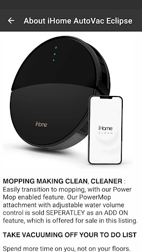 Android application iHome AutoVac Eclipse Guide screenshort