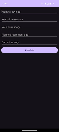 Retirement Income Calculator Screen 2
