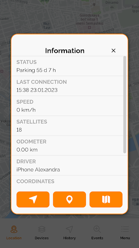 Android application Orion Tracking screenshort