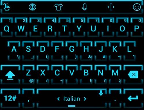 Keyboard Theme Neon 2 Cyan