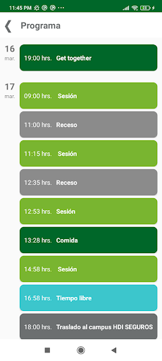 HDI Seguros Events Screen 3
