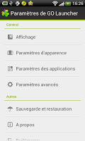 screenshot of GO LauncherEX French language
