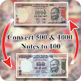 Convert 500,1000 notes to 100 icon