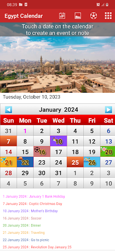 Android application Egypt Calendar 2024 screenshort