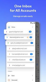 Spark Mail: captura de pantalla de la bandeja de entrada de correo electrónico AI