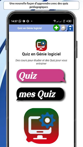 Android application Quiz en génie logicielle screenshort