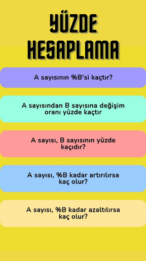 Android application Yüzde ve Kâr Hesaplama screenshort