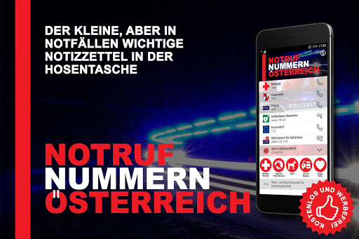 Android application Notrufnummern Österreich screenshort