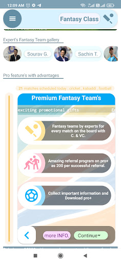 Fantasy Cricket Class Screen 3