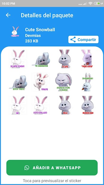 Screenshot 5 Conejo Snowball Stickers android