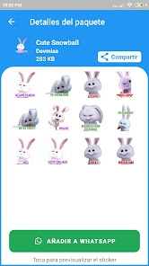 Screenshot 4 Stickers de conejo snowball android