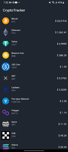 CryptoTracker Screen 3