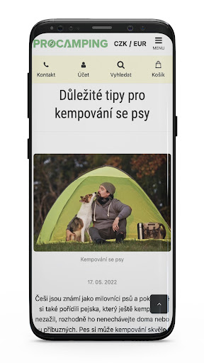 Android application Procamping shop screenshort