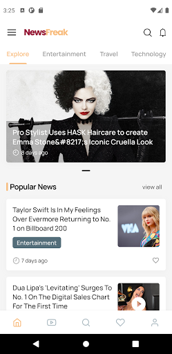 Android application Newsfreak - Wordpress App Demo screenshort