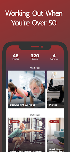 Screenshot of Training Plan for Over 50s