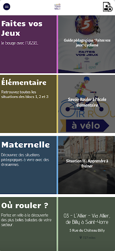 Android application Tous à Vélo avec l'UGSEL screenshort