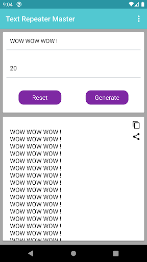 Text Repeater Master Screen 2