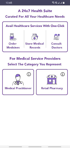 Android application Medikal - A 24x7 Health Suite screenshort