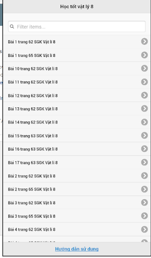 Android application Giải bài tập Vật lý lớp 8 screenshort