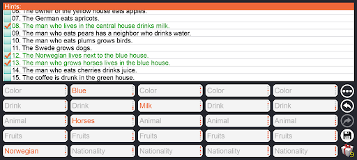 Einsteins Riddles Text Puzzle Screen 3
