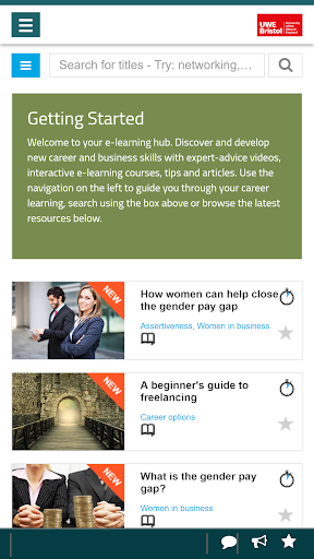 Android application UWE Career Toolkit screenshort