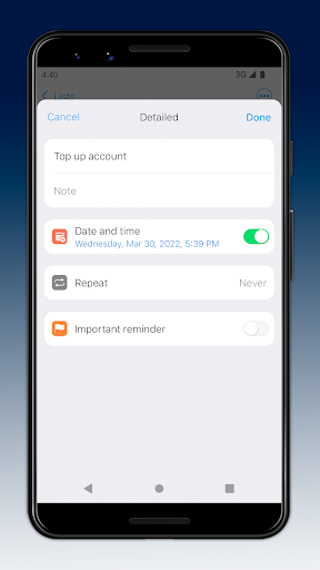 Reminders Lite Screen 3