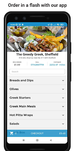Android application The Greedy Greek, Sheffield screenshort