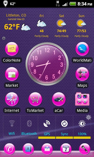 Android application LC Pink Sphere Theme screenshort