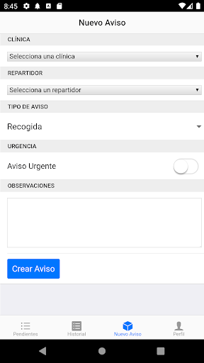 Android application GesLaDen - Laboratorios screenshort