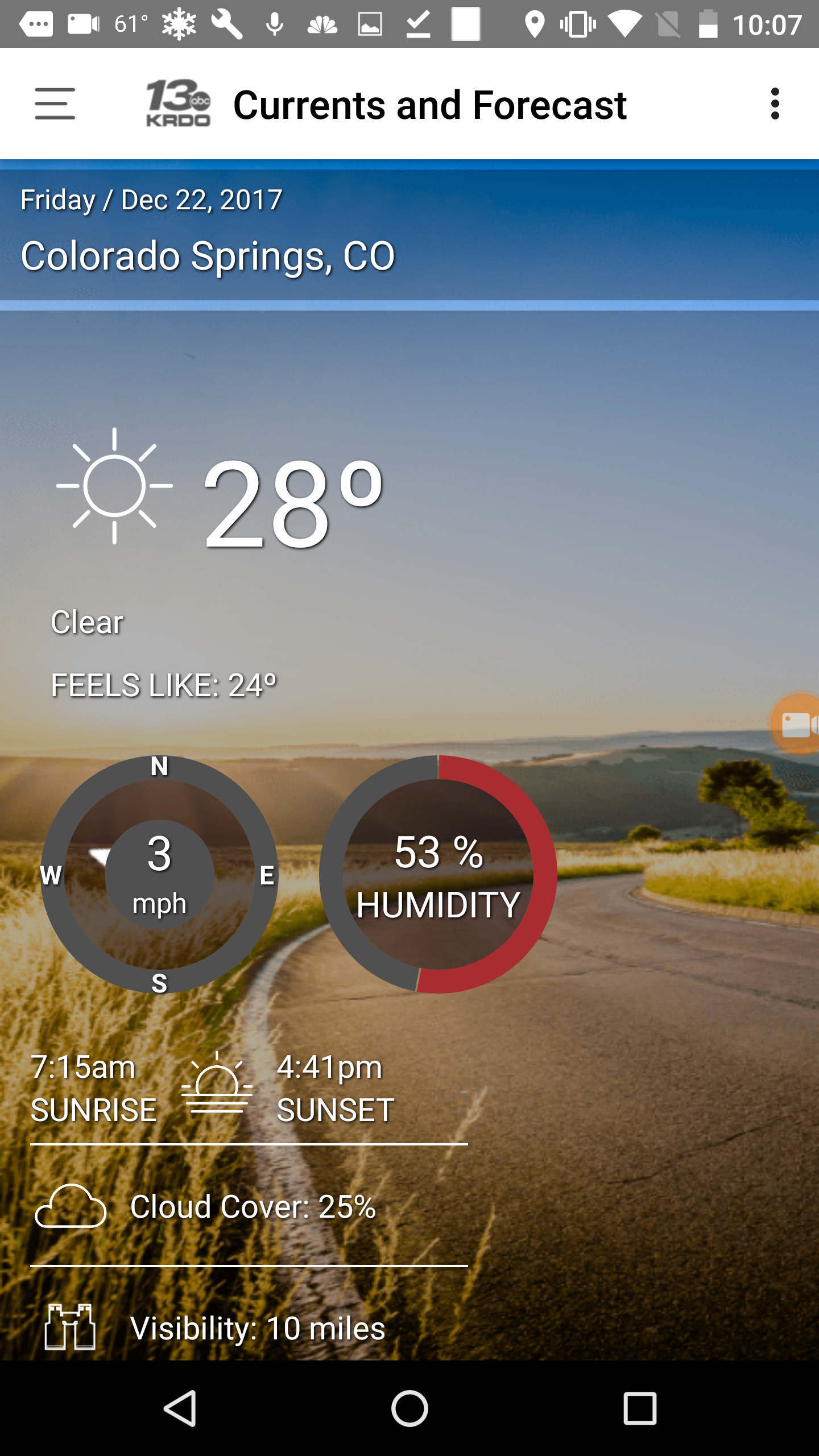 Android application KRDO StormTracker 13 Weather screenshort