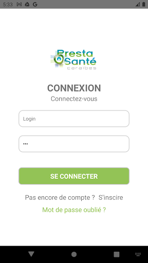 Android application Psc Santé screenshort