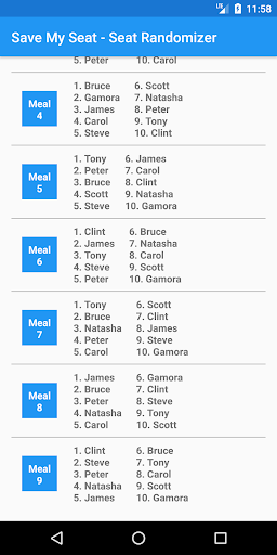 Save My Seat - Seat Randomizer Screen 3