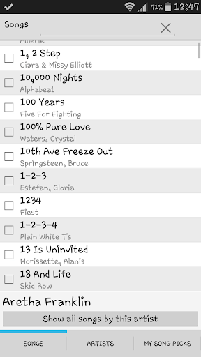 Android application MyKaraokeList screenshort