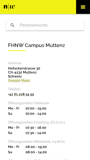 FHNW Campus App Muttenz Screen 3