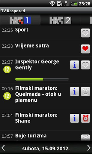 Android application TV Raspored screenshort