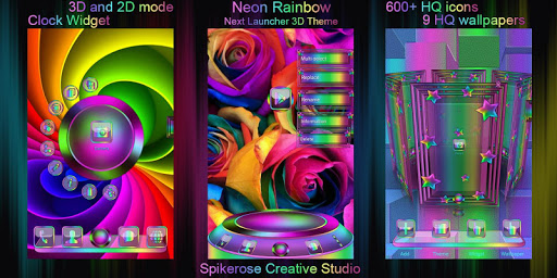 Neon Rainbow 3D Next Launcher Screen 2