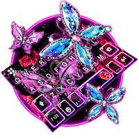 Neon Sparkle Butterfly Keyboard